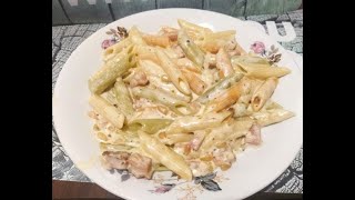 Πέννες αλα κρεμ Penne alla creme [upl. by Einittirb]