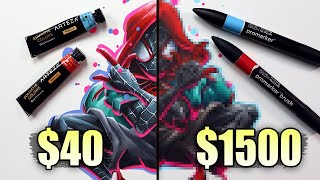 40 vs 1500  GOUACHE vs MARKER ART  Which is WORTH IT  MILES MORALES SpiderMan [upl. by Allehcram]