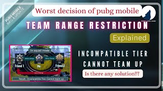 Incompatible Tier Cannot team up  explained  pubg mobile [upl. by Denys894]