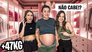 NOSSA IRMÃ GRÁVIDA PROVOU AS ROUPAS DE ANTES DA GRAVIDEZ 🤰 [upl. by Rima455]