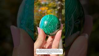 malachite with chrysocolla sphere a  crystal click bio crystalsphere amazingcrystals [upl. by Zulch813]