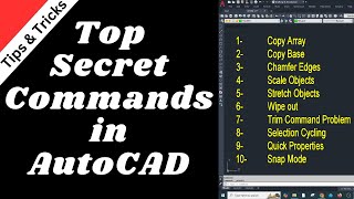 Top Secret Commands for fast working in AutoCAD  Kons3pt Design Studio [upl. by Lonni]