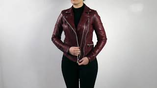 Damen Lederjacke Betty Red [upl. by Kho]