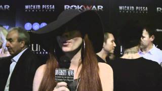 Phoebe Price Makes Promo for Diversity News TV at Runway Magazine Inc Publicity Party [upl. by Aysa]