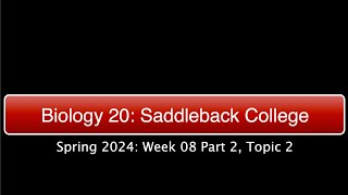 Saddleback Spring 2024 Biol 20  Week 8 Part 2 Topic 2 [upl. by Queenie5]