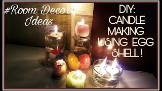 EASY CANDLE MAKING  HOME  DIY EGG SHELL CANDLE [upl. by Broder293]