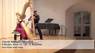 Claude Debussy Préludes Book 2 L1235 Bruyères Dejan Gavric flute Silke Aichhorn  harp [upl. by Tloh]