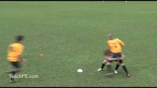 Basic Rugby Skills Offload during tackle [upl. by Nnadroj]