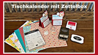 Tischkalender mit Zettelbox Schneckenpost StampinUP Anleitung Deutsch Tutorial [upl. by Bertha]