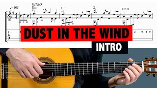 Dust In The Wind INTRO  Fingerpicking Guitar Tutorial  TAB [upl. by Aerol]