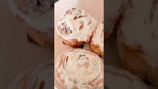 Cinnabon buns with frosting food shorts [upl. by Les]