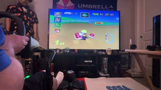 Playing Mario Kart 64 with reasnow and racing wheel on PC Project 64 emulator [upl. by French]