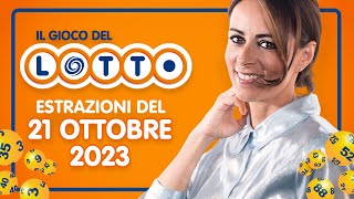 Estrazione in diretta del Gioco del Lotto e del Simbolotto di Sabato 21 Ottobre 2023 [upl. by Annol]