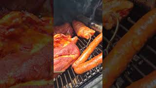 Traeger Ironwood 885 ribs sausage and pork tenderloin [upl. by Bodwell618]