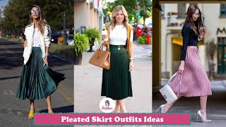 How To Style Pleated Skirt  Pleated Skirt Outfits Ideas  Ways To Wear Pleated Skirts [upl. by Nitsuj]