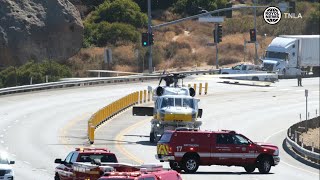 LA County Fire Department Air Ops Lands on Topanga Canyon [upl. by Kacie]