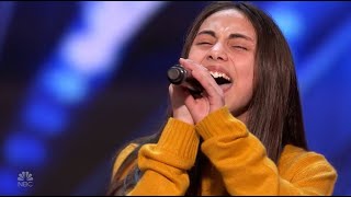 Ashley Marina 12YearOld WOWS With An Emotional Original For Her Dad Americas Got Talent [upl. by Yotal]