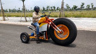 Build A Crazy Trike 450cc Use Truck Wheel And Great Experience [upl. by Noinatrad905]