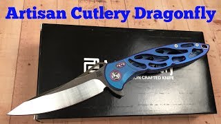 Artisan Cutlery Dragonfly Titanium Framelock Knife Unique designlightweight and smooth [upl. by Atnoek]