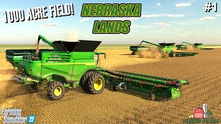 1000 ACRE FIELD MEGA SOYBEAN HARVEST  Nebraska Lands  Farming Simulator 22 [upl. by Neroc]