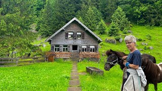 Life in a Swiss Alpine village  Heavy rain fell while cows were grazing outside the farm [upl. by Arob]