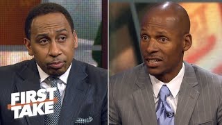 Stephen A asks Ray Allen about his relationship with Rajon Rondo and former Celtics  First Take [upl. by Rorrys]