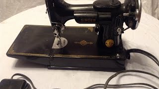 Vintage Singer Featherweight Sewing Machine 221 THREAD THE MACHINE Manual Instructions [upl. by Dennie]