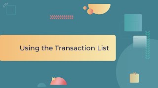 Using the Transaction List [upl. by Jordan703]