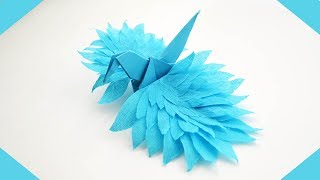 Wonderful Paper CRANE  Craft Origami Bird Tutorial DIY [upl. by Alyda944]