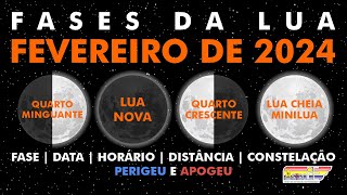 Fases da Lua em fevereiro de 2024 [upl. by Akiv31]