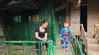 Building and repairing a bamboo stove picking forest fruits to sell  single mother [upl. by Mistrot]