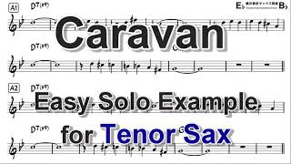 Caravan  Easy Solo Example for Tenor Sax [upl. by Carn]