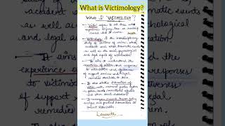 What is Victimology Meaning of victimology notes [upl. by Roer796]