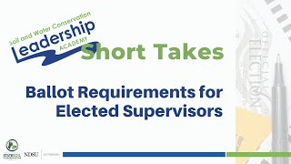 Ballot Requirements for Elected Supervisors [upl. by Liagabba]