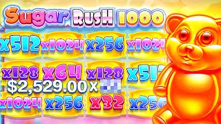 Tried The New Sugar Rush 1000 And Got Super Lucky Massive Wins [upl. by Nauqaj]