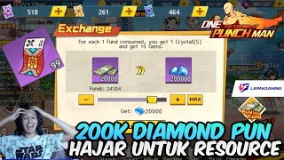 HAJAR 200K DIAMOND LANGSUNG BAKAR BUAT RESOURCE  GAPAKE MIKIR GAS AJA  OPM The Strongest [upl. by Attirehs]