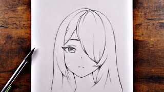 How to Draw anime Girl  Easy Anime Drawing step by step [upl. by Gaves]