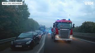 Hochheim Schwerer Verkehrsunfall auf A671 [upl. by Groveman]