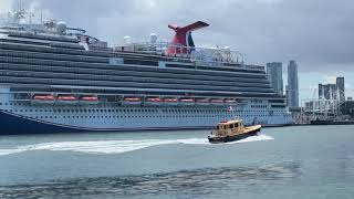 Harbor Pilot Boat  Port Of Miami Cruise Ship [upl. by Nnairda]