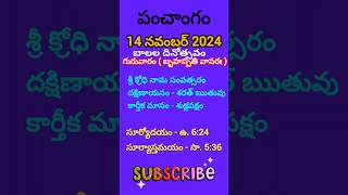 November 14 2024 panchangameroju subha samayamtoday panchangam ashwayuja masam2024today thidhi [upl. by Carn420]