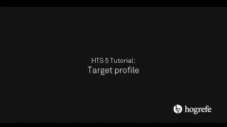 HTS Tutorial Target profile [upl. by Senzer]