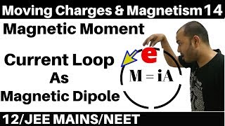 Moving Charges n Magnetism 14  Magnetic Moment Current Loop as Magnetic Dipole  JEENEET [upl. by Agripina]