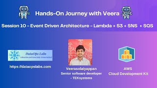 Session 10  HandsOn  Build Event Driven Architecture  AWS CDK  Lambda SNS SQS and S3 [upl. by Amiarom]