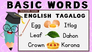 Learn Basic Words  Part 1  EnglishTagalog  For Preschool and Kinder  Teaching Mama [upl. by Asilana978]