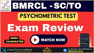 Exam Review I BMRCL SC TO Psycho Candidates I Must watch video to everyone I Syllabus amp Pattern [upl. by Ahtnama]