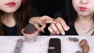 Mukbang Asmr  Sweet Oreo Biscuits ice cream coconut milk and chocolate bool [upl. by Lekim]