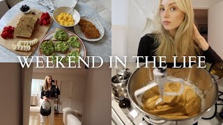 weekend vlog 🫶🏼 grwm for a night out hosting my friends at the new place baking amp more [upl. by Law517]