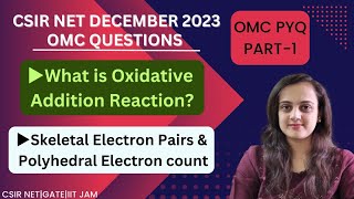 organometallic chemistryprevious year questionsoxidative Addition ReactionSkeletal Electron Pair [upl. by Zerep]