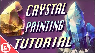 HOW TO PAINT CRYSTALS  DIGITAL PAINTING TUTORIAL [upl. by Adnorahc874]