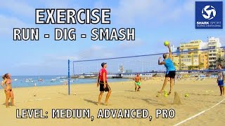 Beach Volleyball training exercisedrill digsmash Voley Playa Exercicio [upl. by Pufahl844]